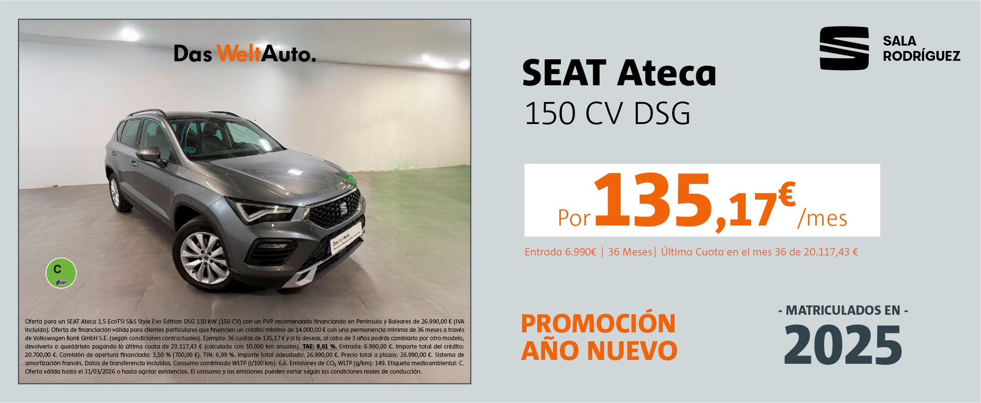SEAT Ateca EcoTSI por 135€/mes*